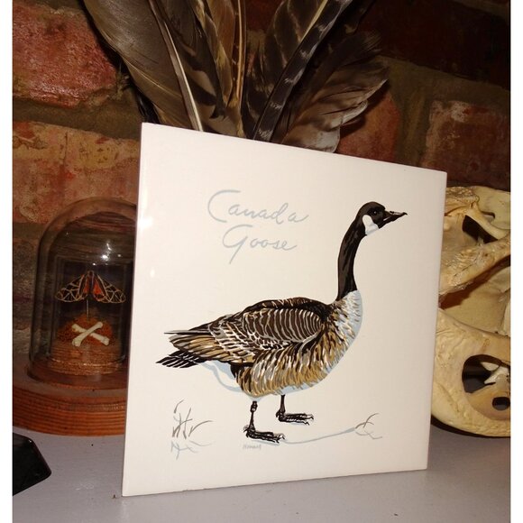 Vintage Screencraft Canada Goose Tile Howard art trivet Canadian Geese - Picture 3 of 10